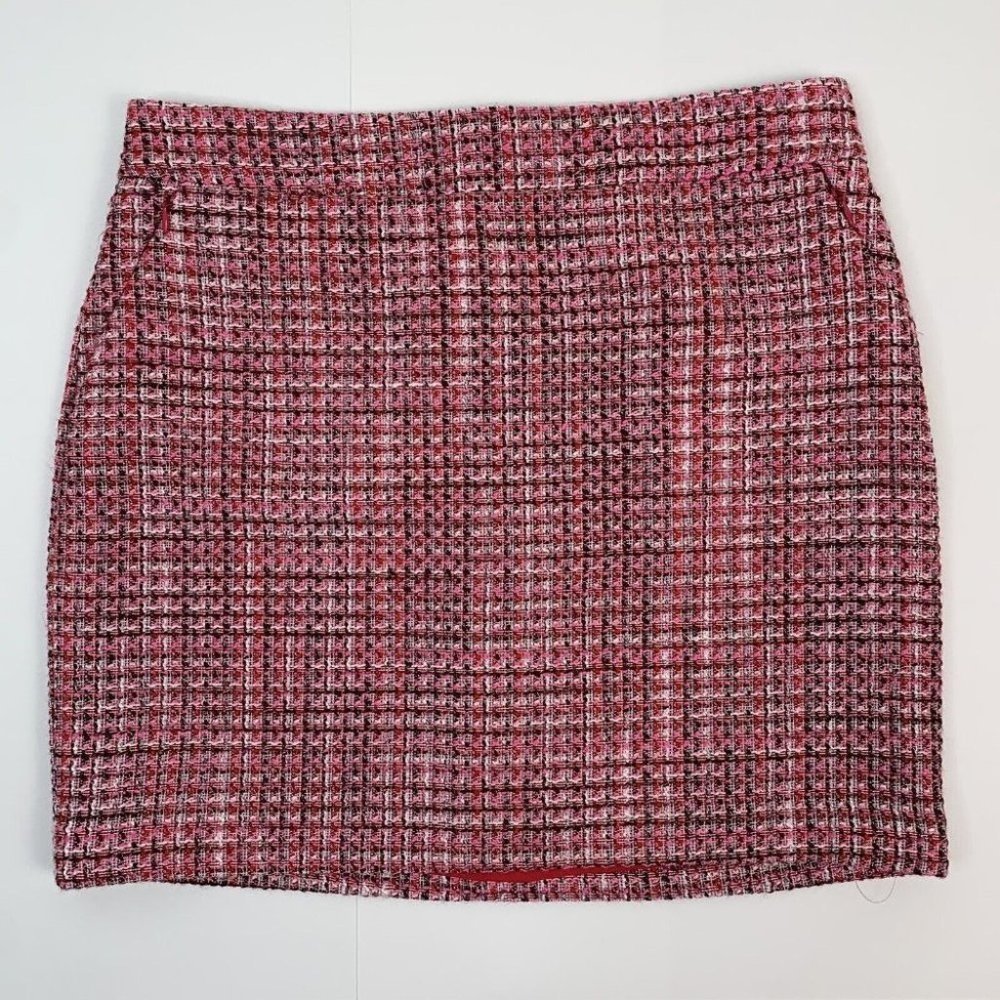 White House Black Market Pink Tweed Boot Skirt Women's 10